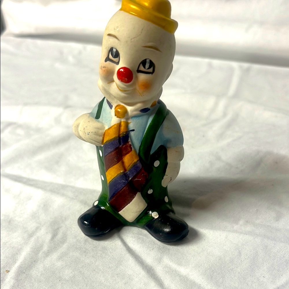 Vintage clown ceramic figurine